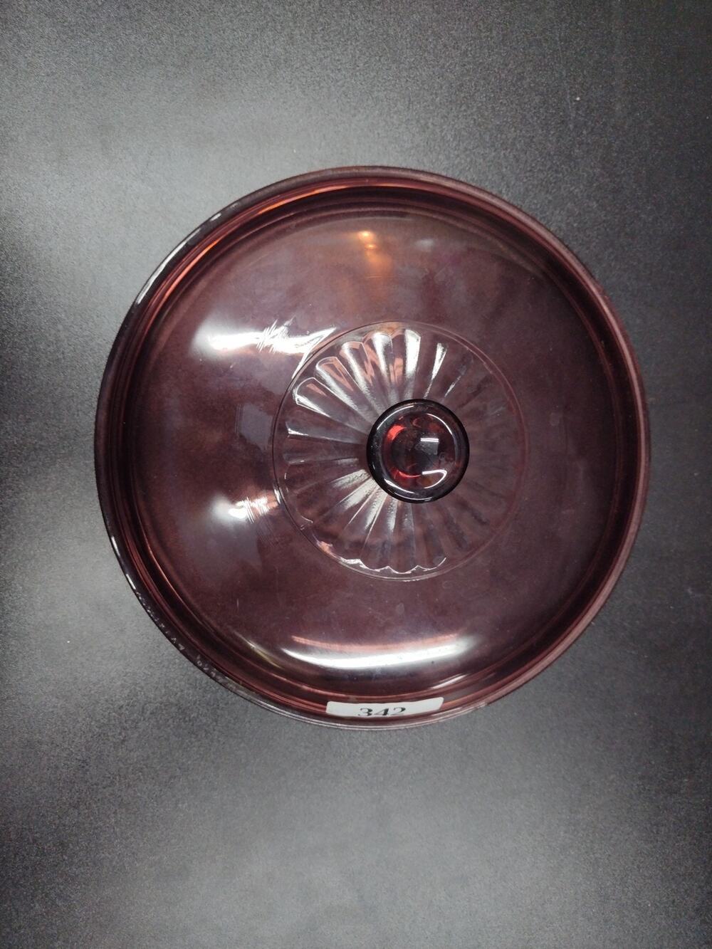 Pyrex 624C 8" Cranberry Replacement Lid for 024 Corning Ware Casserole 624-C